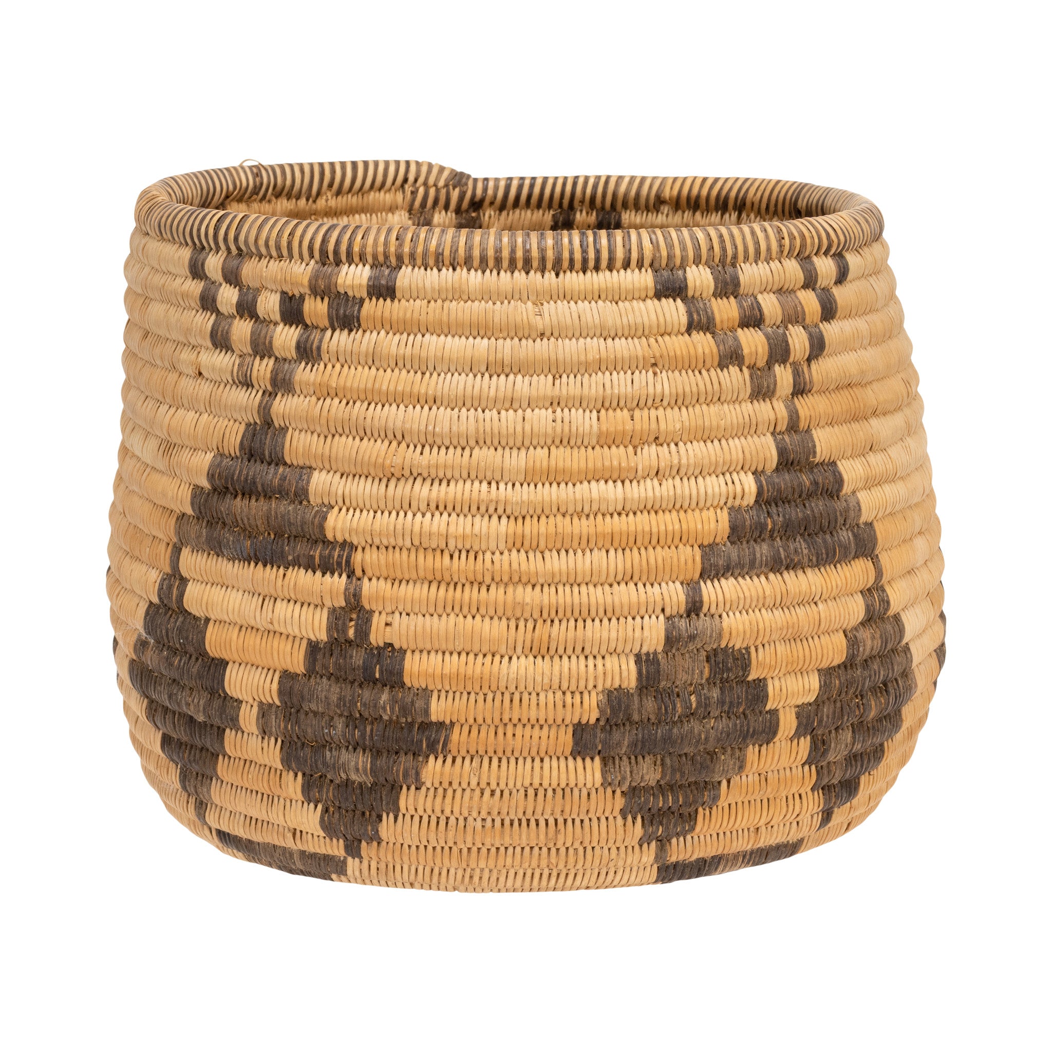 Apache Cylincrical Basket, Native, Basketry, Vertical