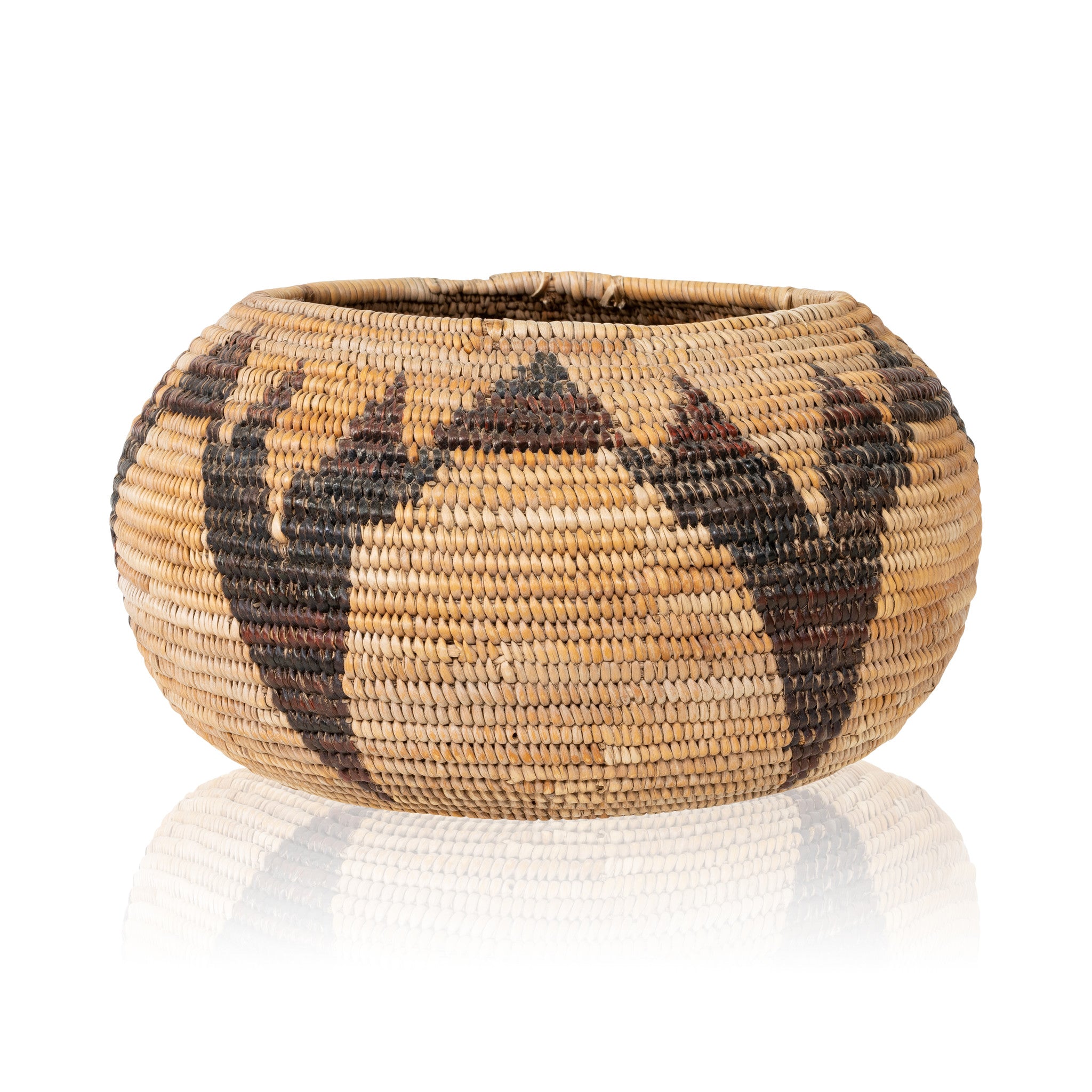 Washoe Basket, Native, Basketry, Vertical