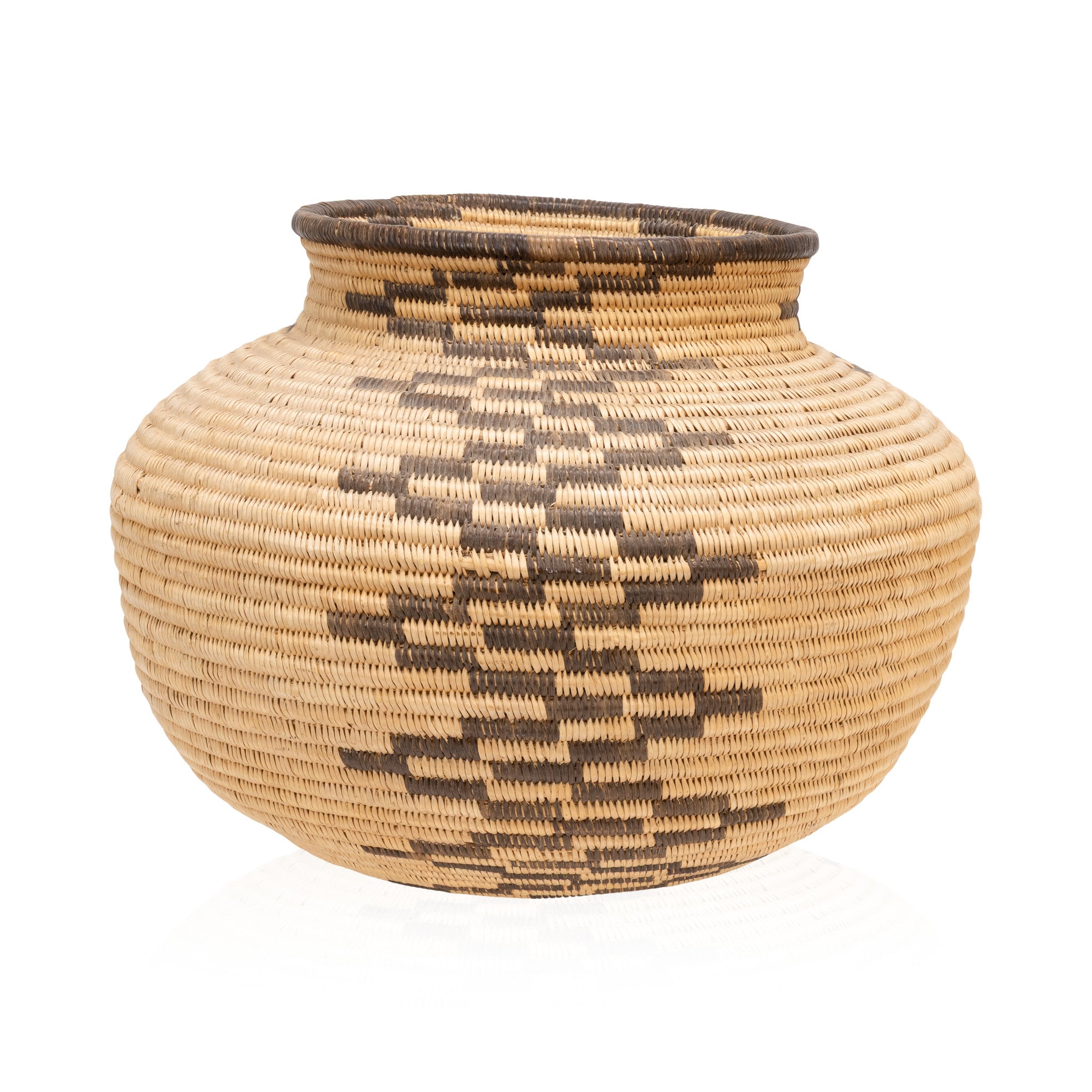 Chemehuvi Basketry Olla, Native, Basketry, Vertical