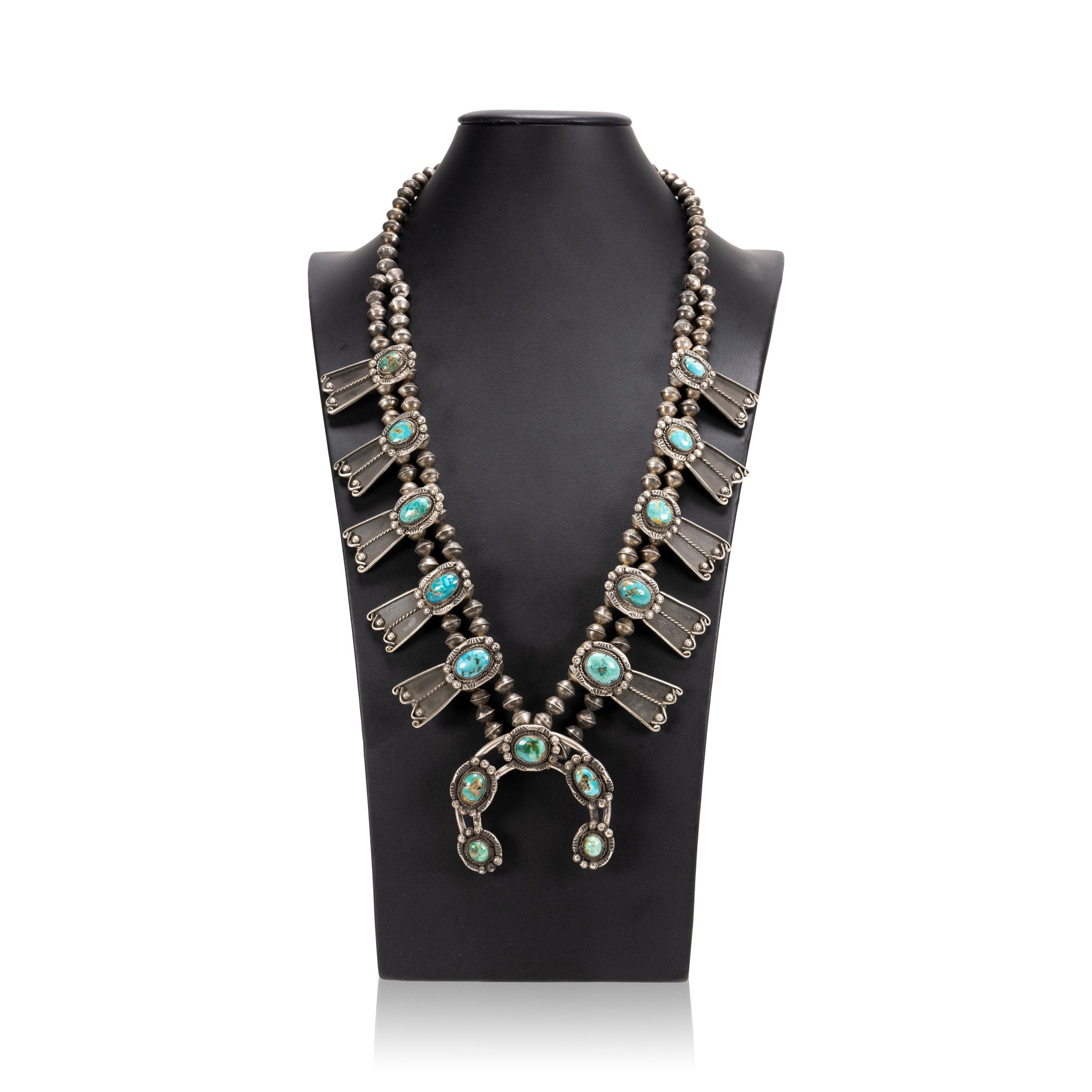 Navajo Red Mountain Squash Blossom Necklace, Jewelry, Squash Blossom, Native