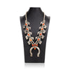 Navajo 12 Stone Coral Squash Blossom Necklace, Jewelry, Squash Blossom, 