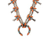 Navajo Coral and Turquoise Squash Blossom