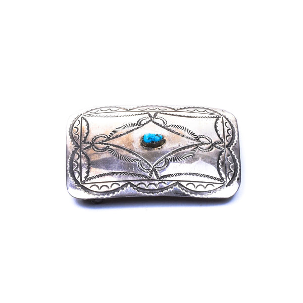 Navajo Stamped Single Nugget Belt Buckle, Jewelry, Buckle, Native