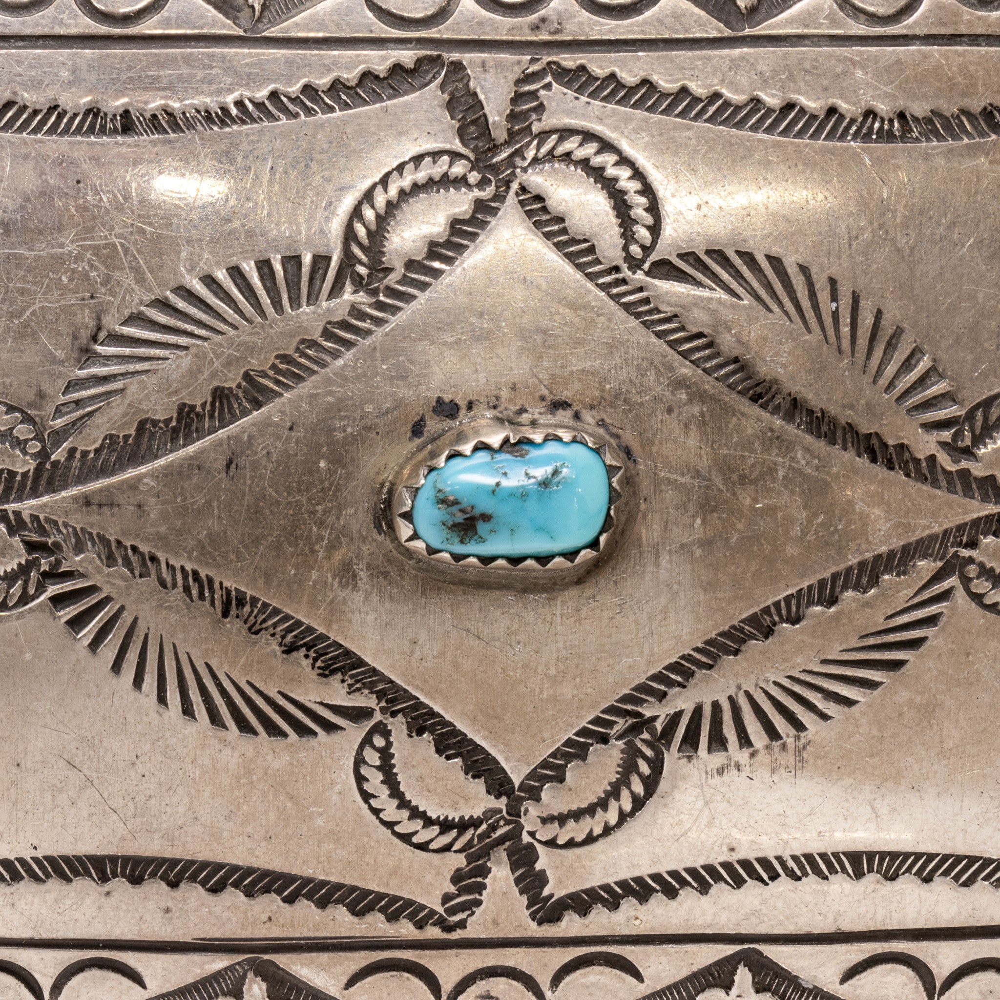 Navajo Stamped Single Nugget Belt Buckle