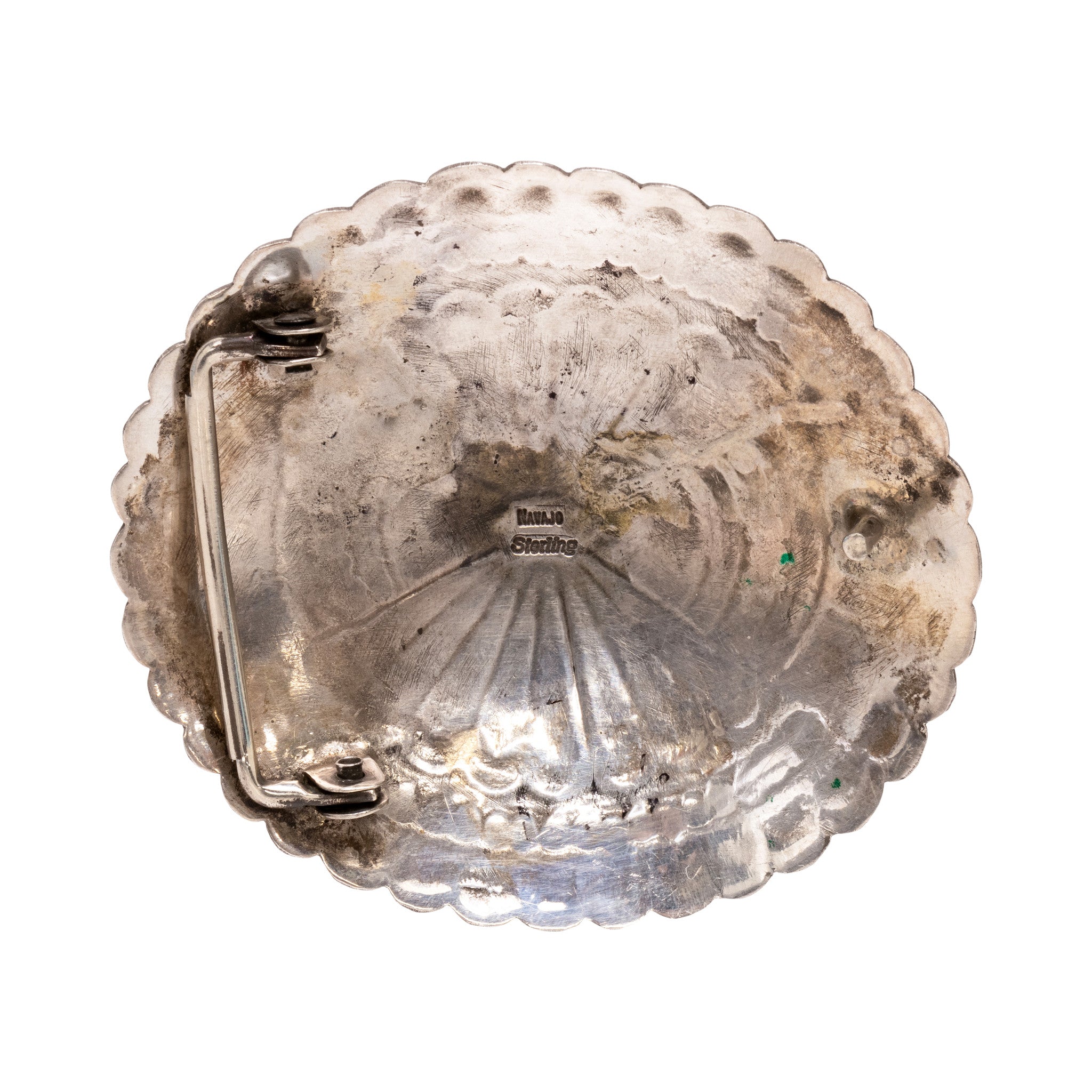 Navajo Stamped Silver Belt Buckle