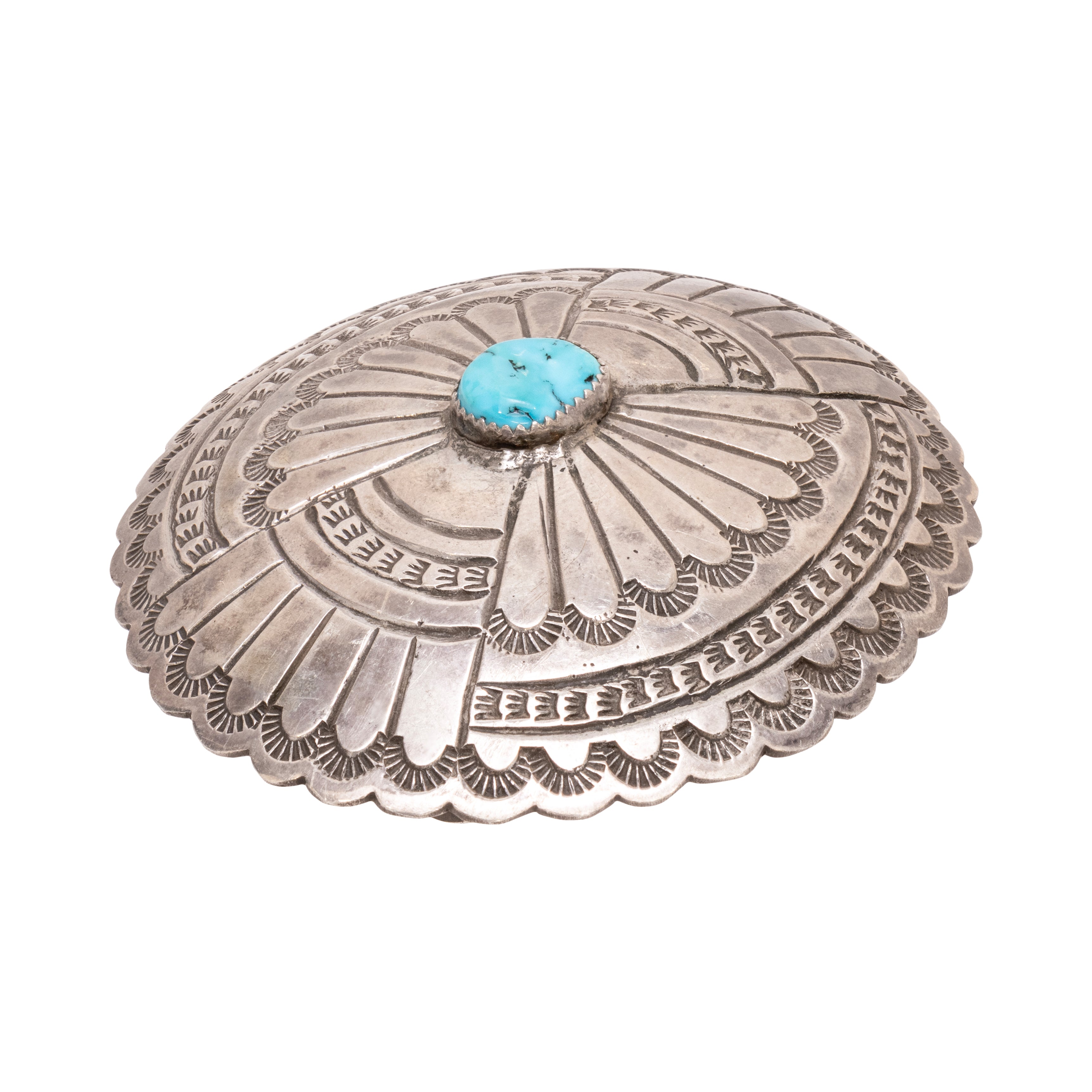 Navajo Stamped Silver Belt Buckle