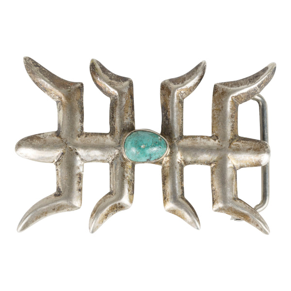 Navajo Sandcast Kingman Turquoise Buckle, Jewelry, Buckle, Native