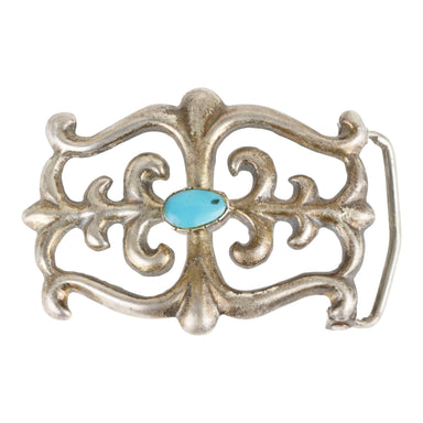 Navajo Sleeping Beauty Scroll Buckle, Jewelry, Buckle, Native