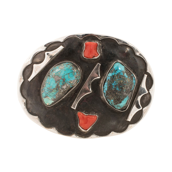 Navajo Battle Mountain Turquoise Buckle, Jewelry, Buckle, Native