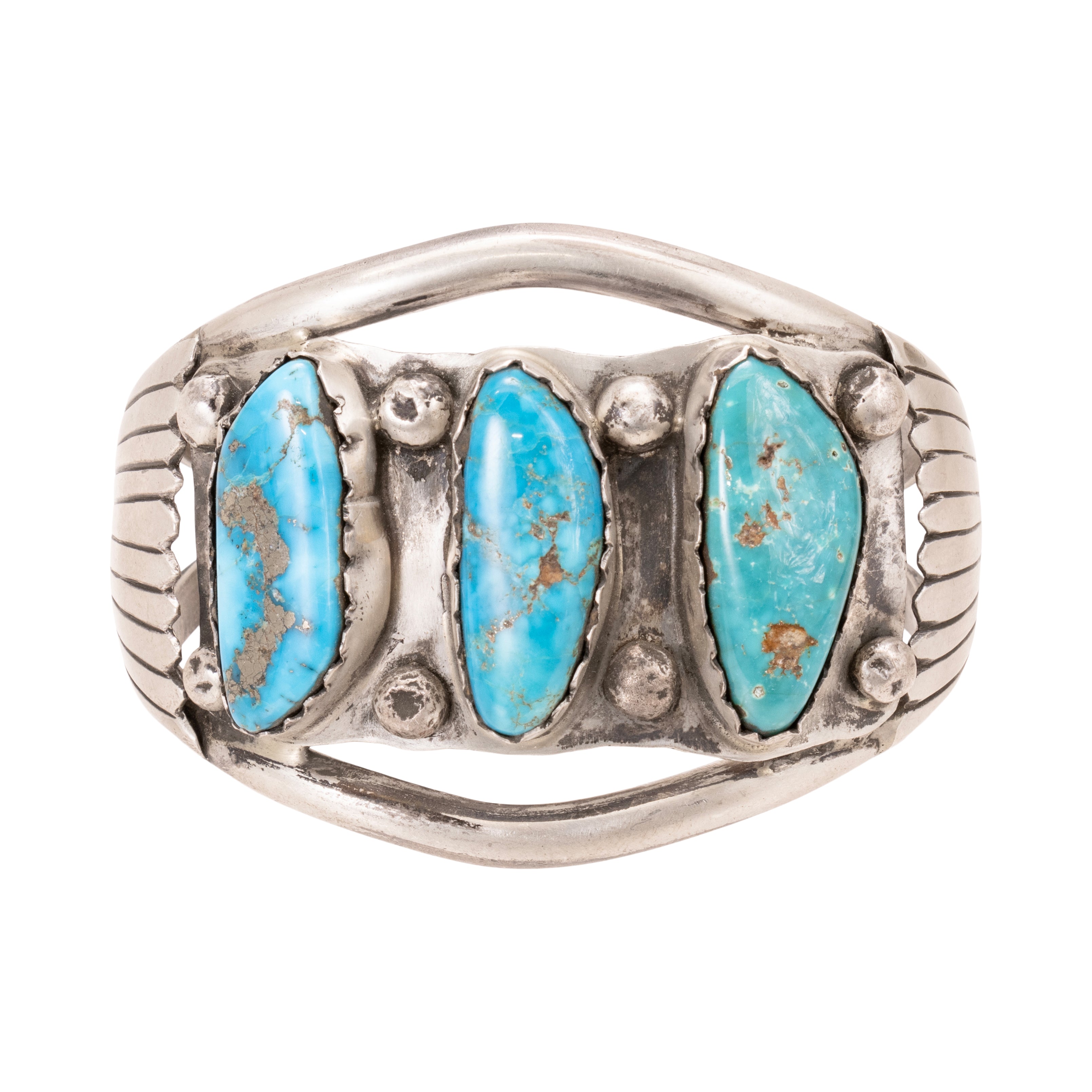 Navajo Three Stone Turquoise Bracelet, Jewelry, Bracelet, Native