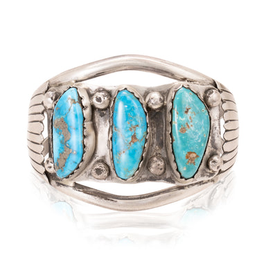 Navajo Three Stone Turquoise Bracelet, Jewelry, Bracelet, Native