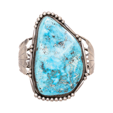 Navajo Single Turquoise Slab Bracelet, Jewelry, Bracelet, Native