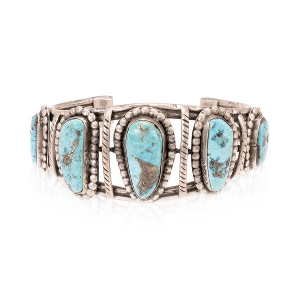 Navajo Turquoise and Silver Bracelet, Jewelry, Bracelet, Native