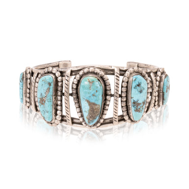 Navajo Turquoise and Silver Bracelet, Jewelry, Bracelet, Native