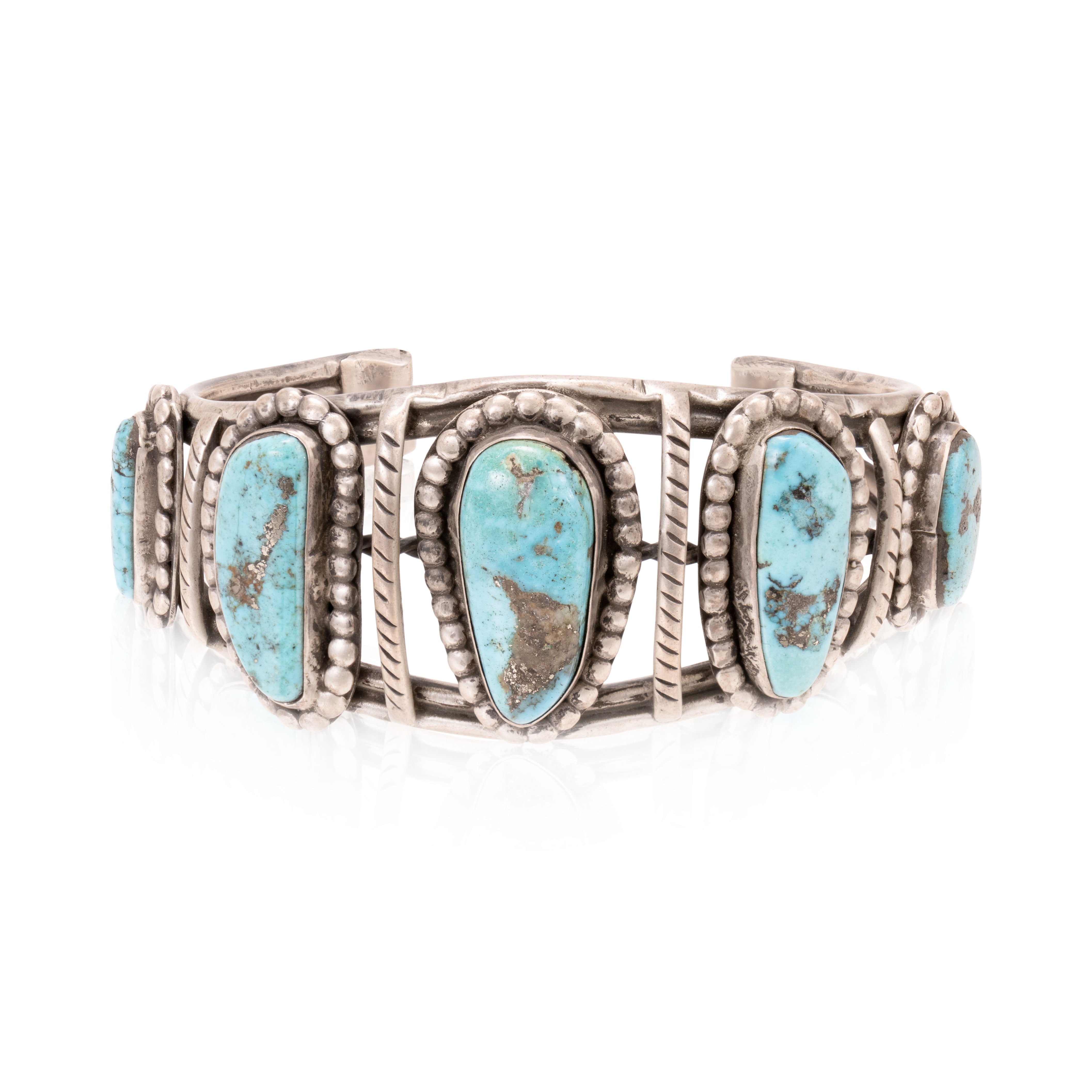 Navajo Turquoise and Silver Bracelet, Jewelry, Bracelet, Native