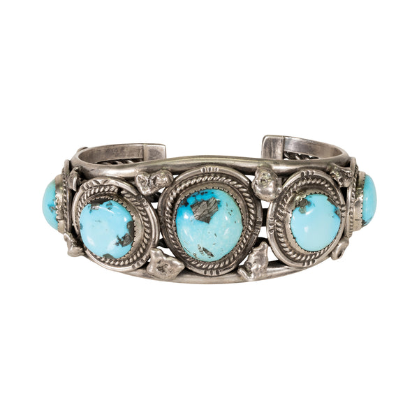 Navajo Kingman Turquoise and Sterling Bracelet, Jewelry, Bracelet, Native