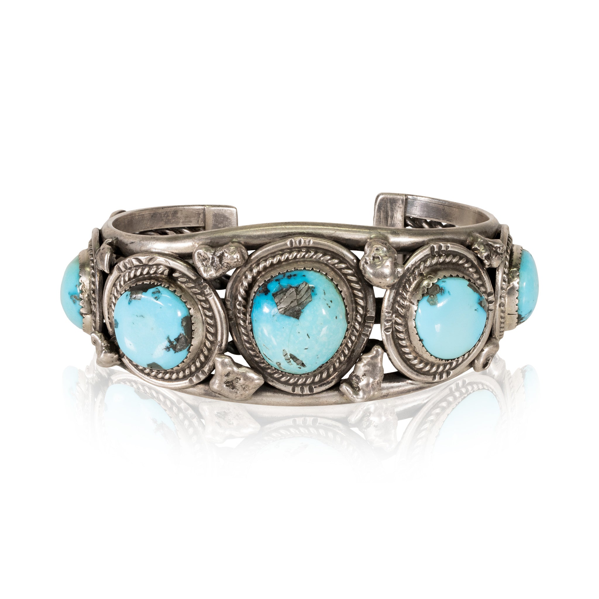 Navajo Kingman Turquoise and Sterling Bracelet, Jewelry, Bracelet, Native