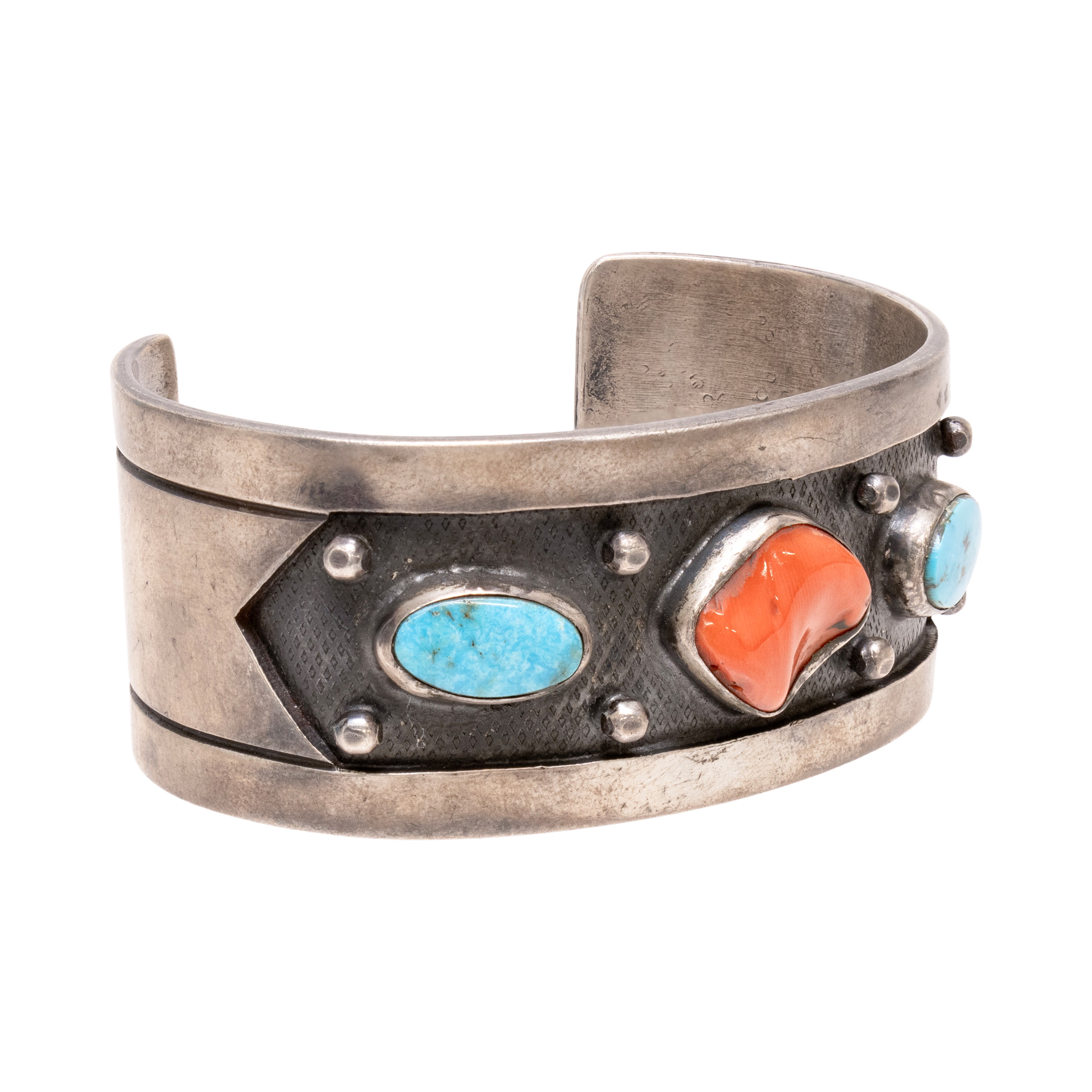 Navajo Coral and Turquoise Bracelet