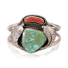 Navajo Turquoise and Coral Bracelet, Jewelry, Bracelet, Native