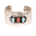 Turquoise and Coral Silver Bracelet, Jewelry, Bracelet, Native