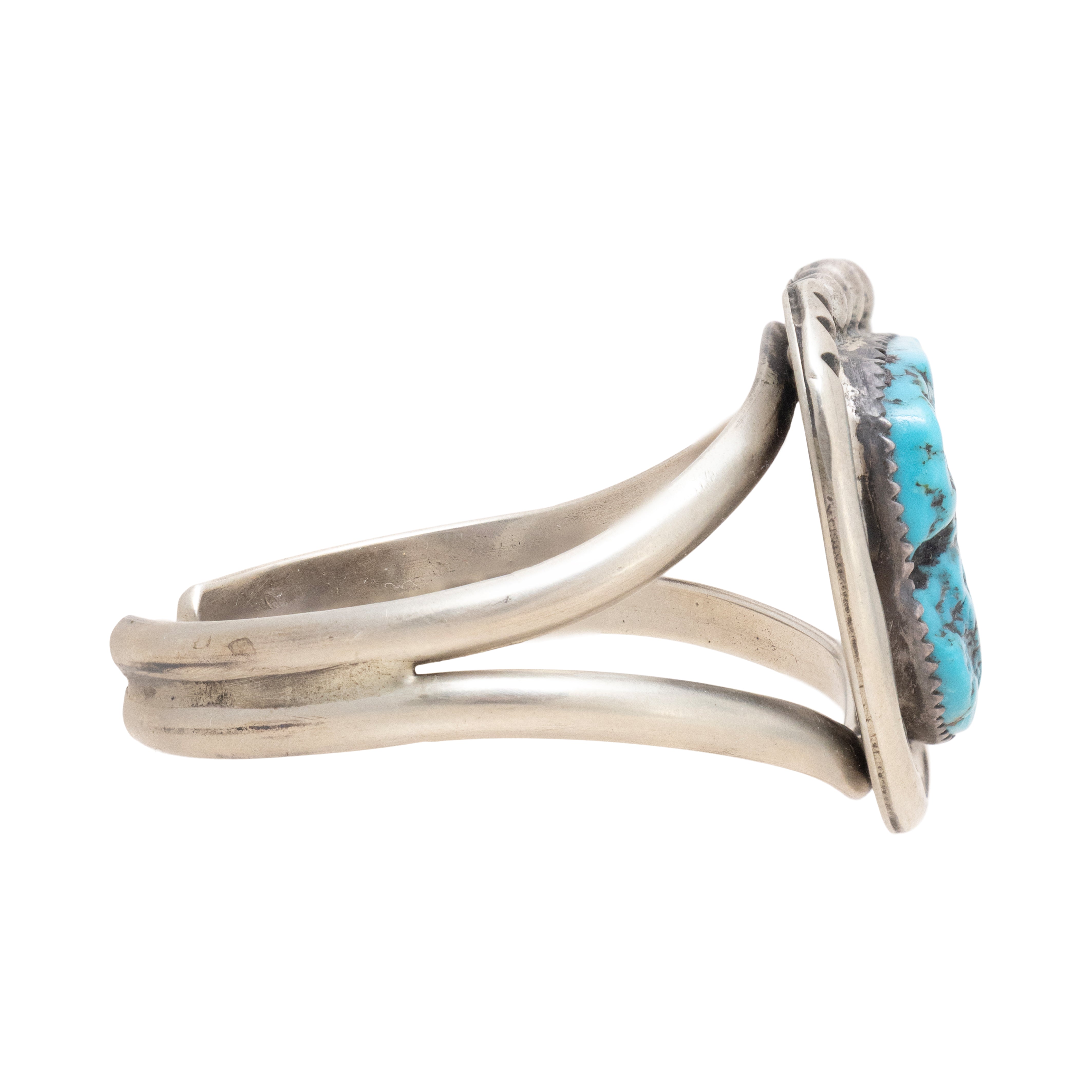 Navajo Single Slab Bracelet With Beads