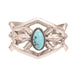 Navajo Turquoise and Sand Cast Silver Bracelet, Jewelry, Bracelet, Native