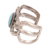 Navajo Turquoise and Sand Cast Silver Bracelet
