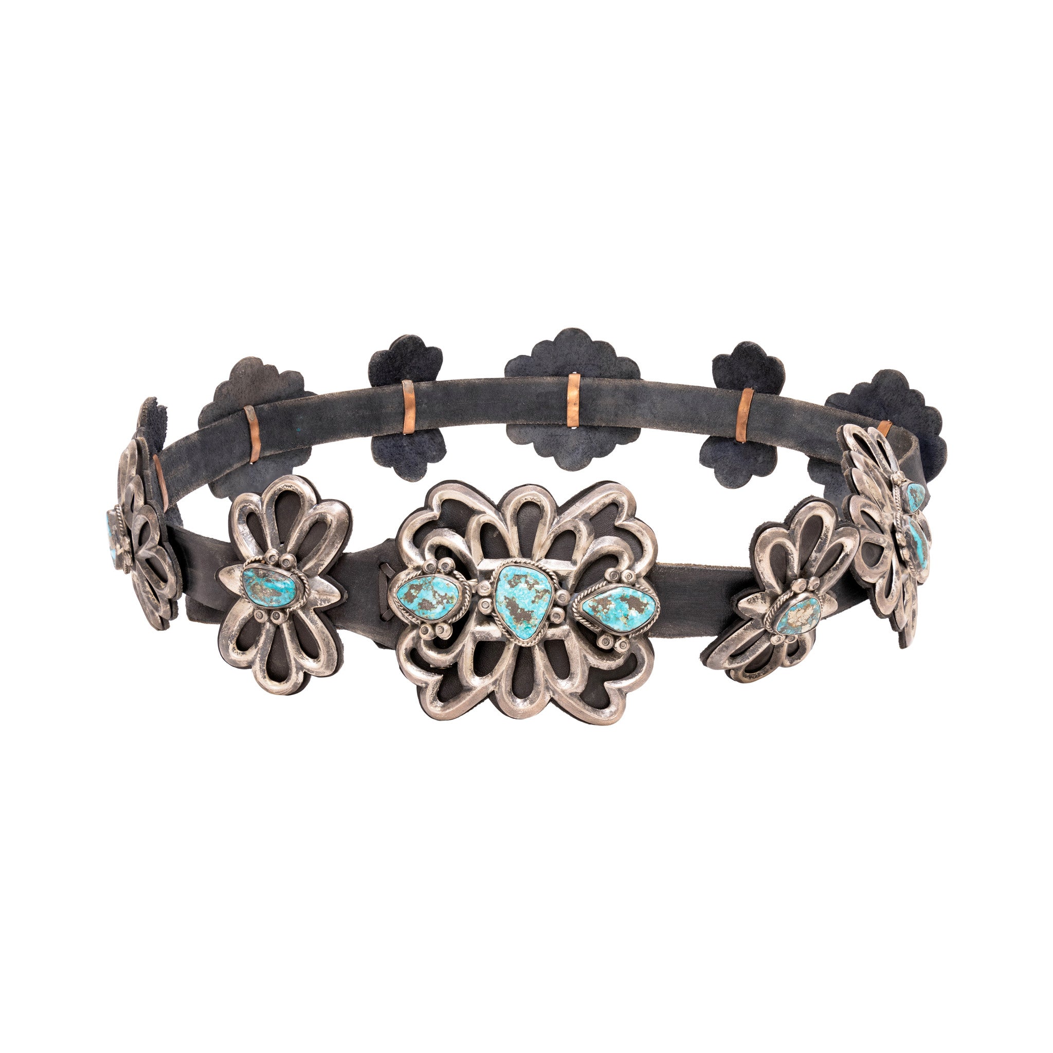 Navajo Sandcast Concho Belt, Jewelry, Belt, Native
