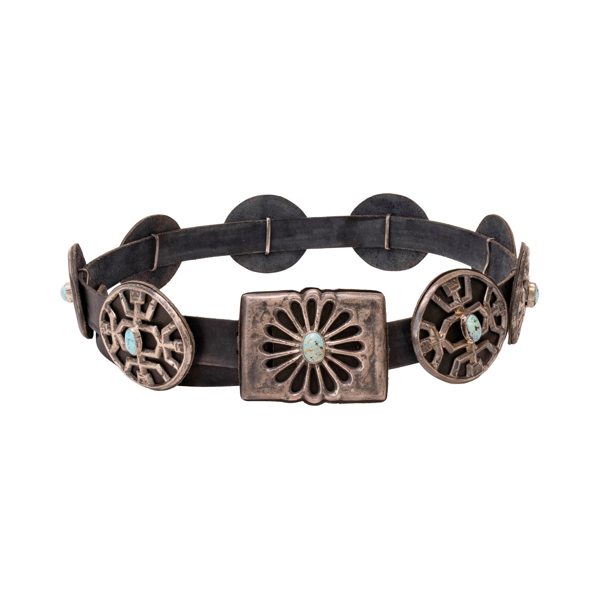 Navajo Sand Cast Concho Belt, Jewelry, Belt, Native