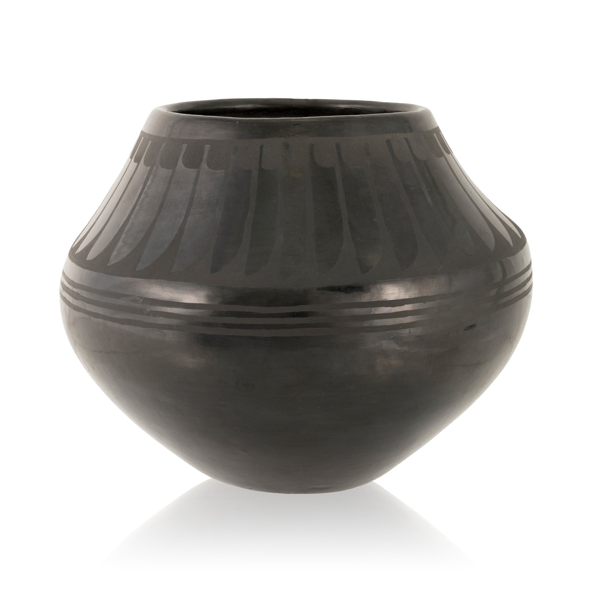 Santana and Adam Martinez Black Ware Jar, Native, Pottery, Historic