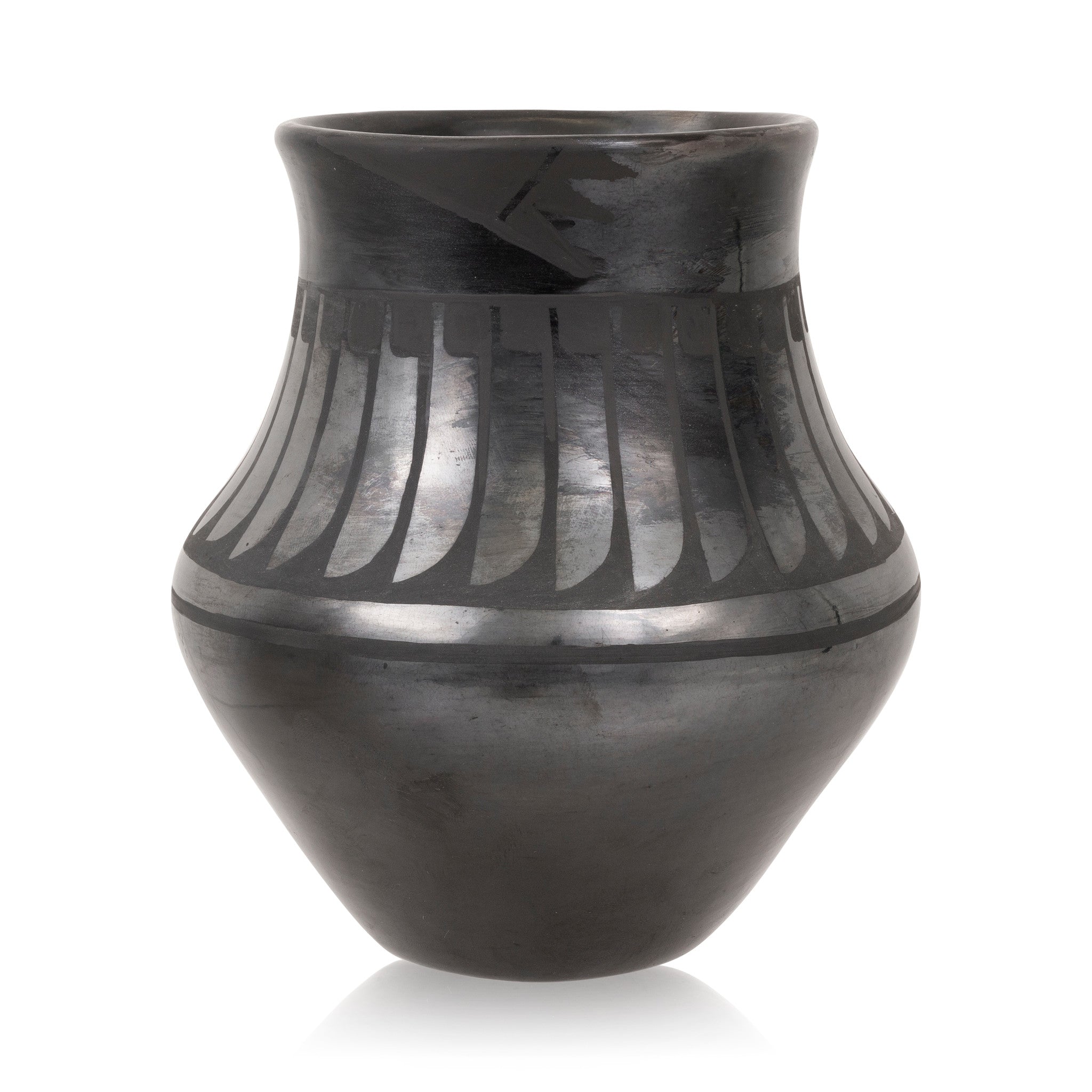 Santana and Adam Martinez Black Ware Jar, Native, Pottery, Historic