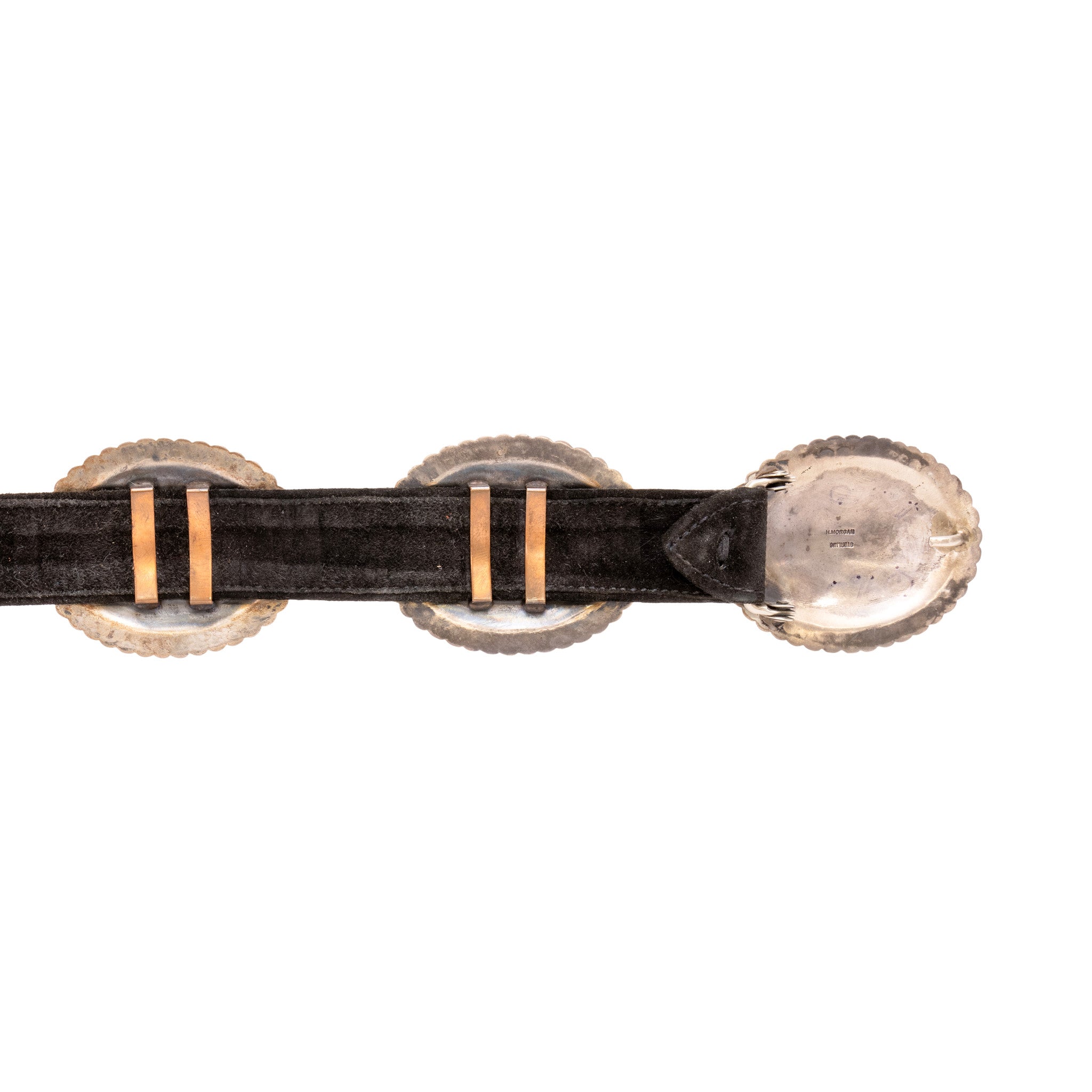 Navajo Stamped Silver Concho Belt
