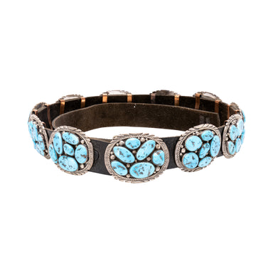 Navajo Kingman Mine Concho Belt, Jewelry, Belt, Native