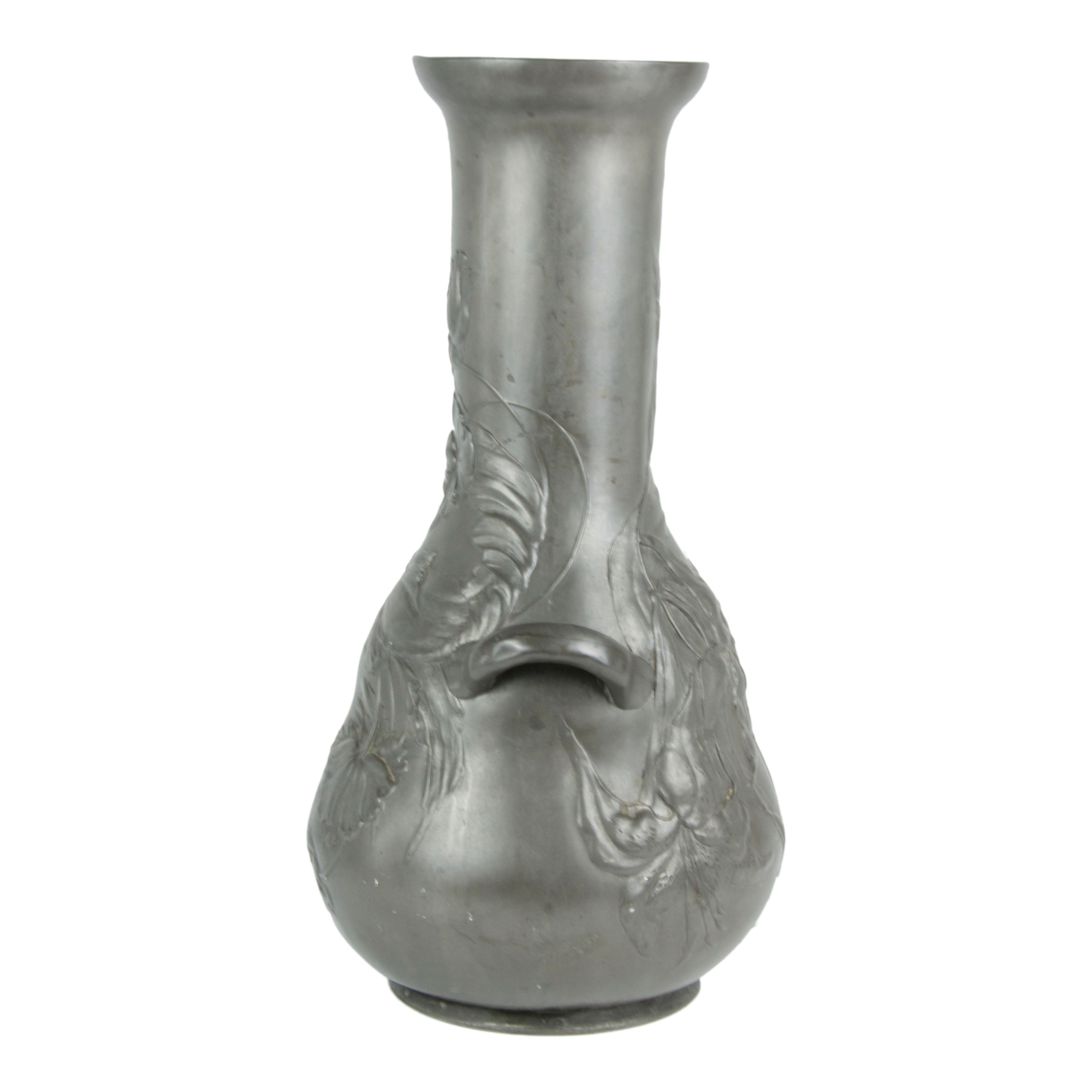 Art Nouveau Pewter Vase