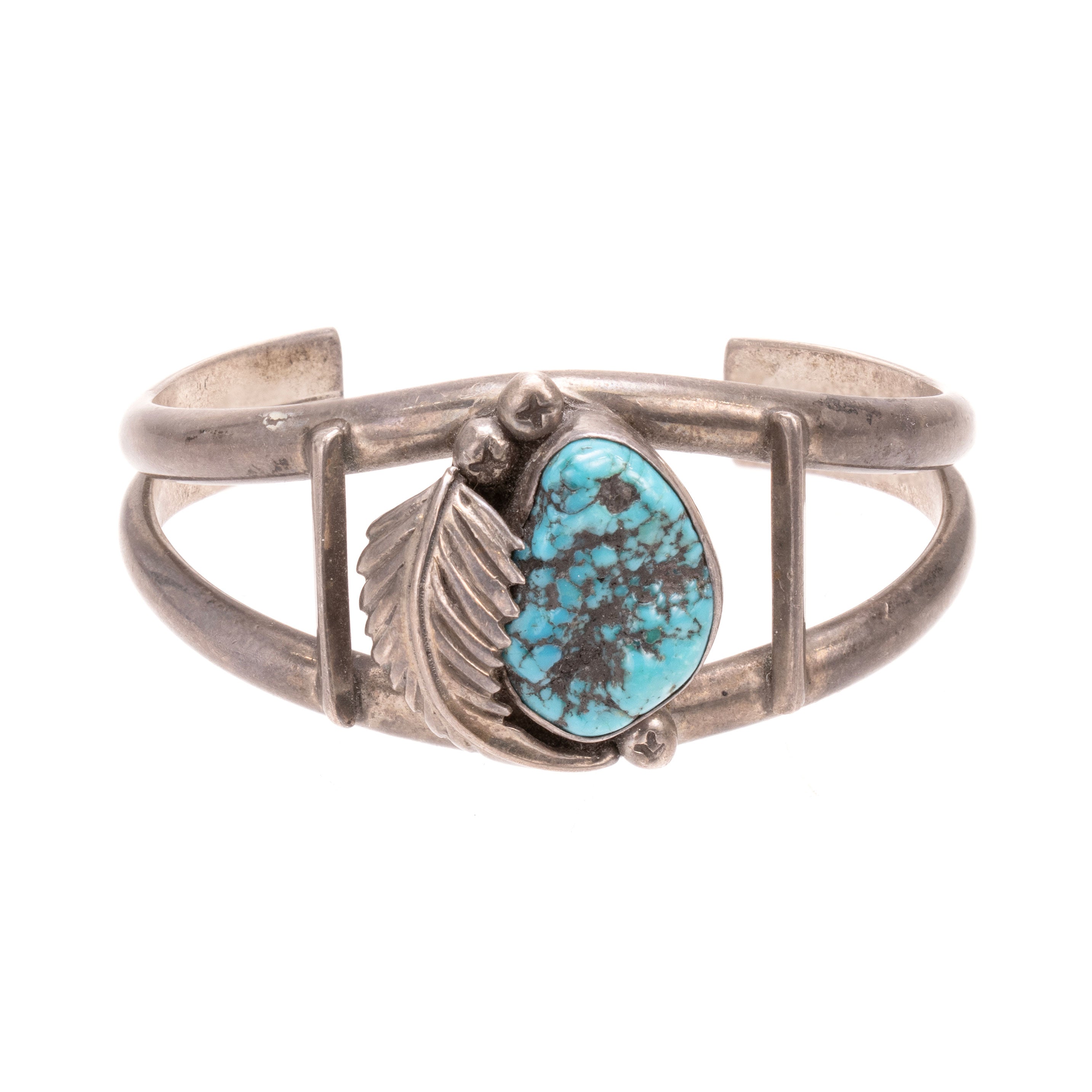 Navajo Turquose and Silver Bracelet, Jewelry, Bracelet, Native