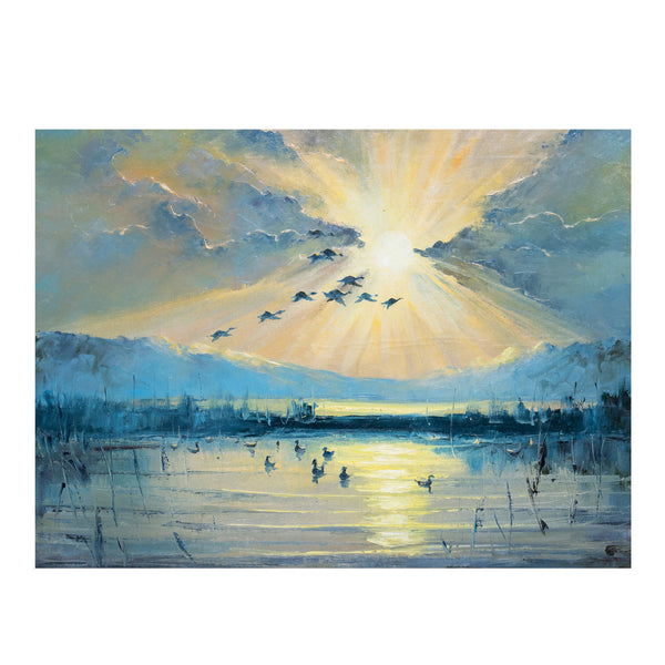 "Sunrise on the Marsh", Fine Art, Painting, Wildlife