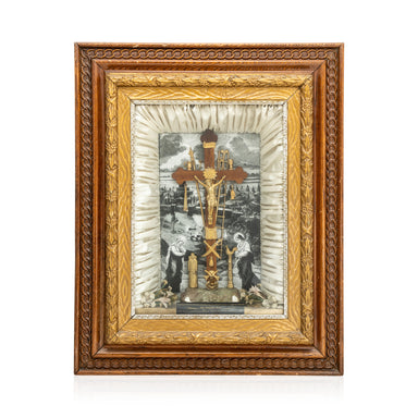 Framed Crucifix Shrine, Furnishings, Decor, Religious Item