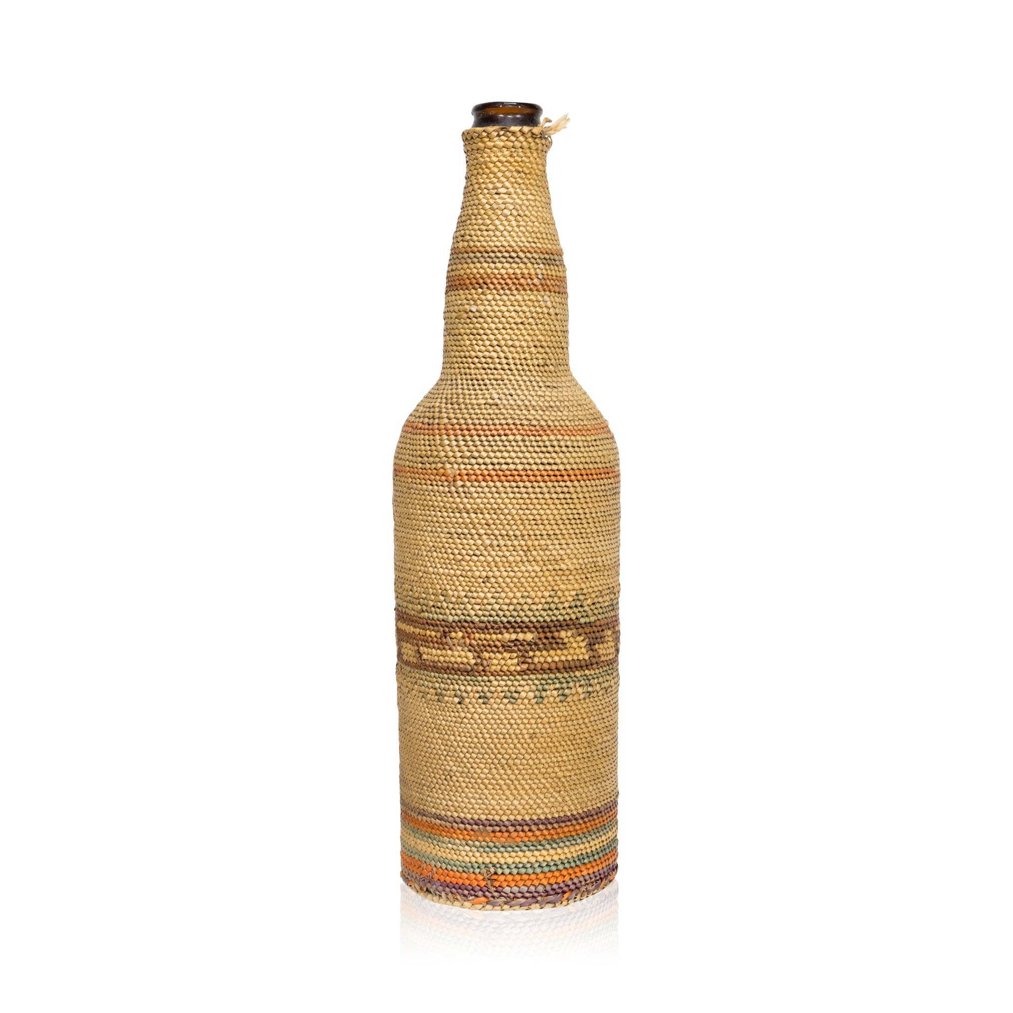 Makah Bottle Basket, Native, Basketry, Bottle Basket