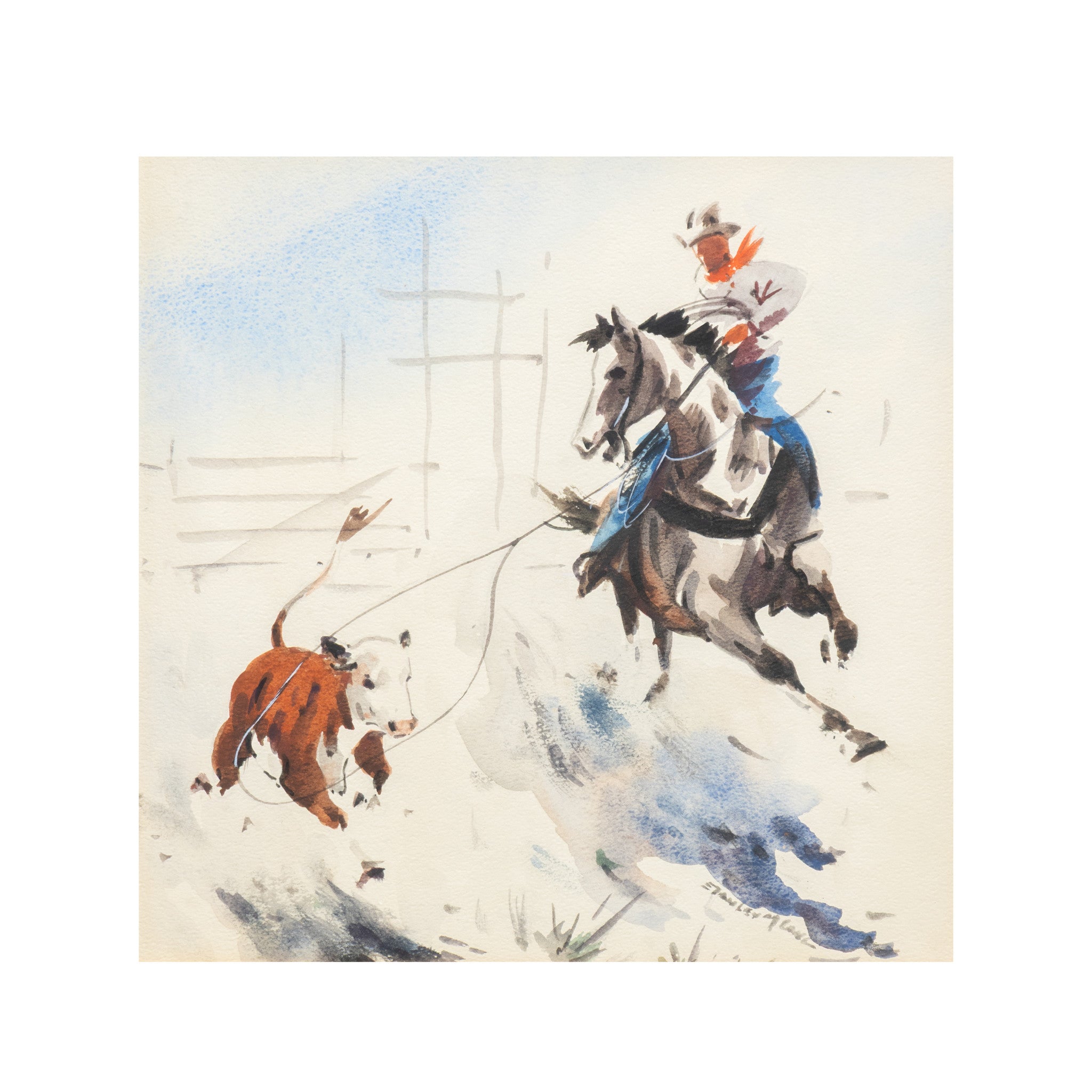 The End of the Rope by Stanley Long, Fine Art, Painting, Western