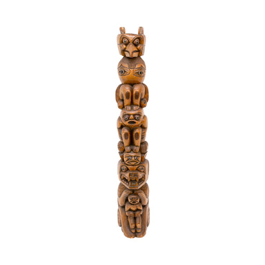 Mowachaht/Nuu-chah-nulth Model Totem by Jimmy John, Native, Carving, Totem Pole