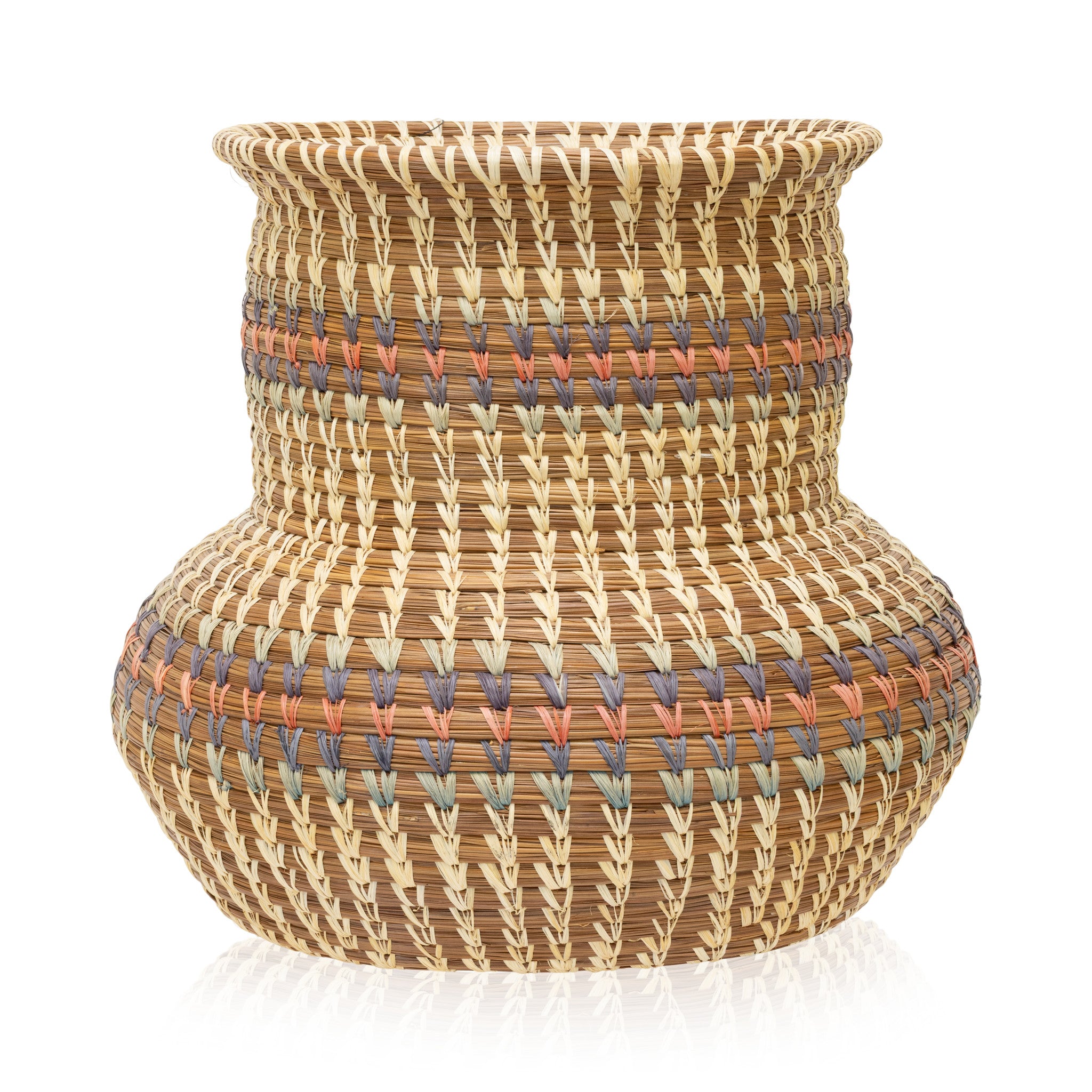 Seminole Basket, Native, Basketry, Vertical