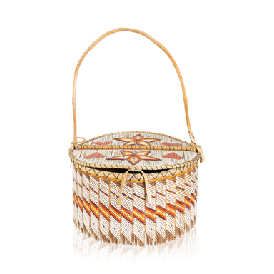 Quilled Birch Bark Basket, Native, Birch Bark, Containers