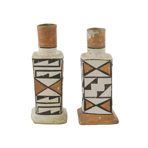 Acoma Candle Holders, Native, Pottery, Historic