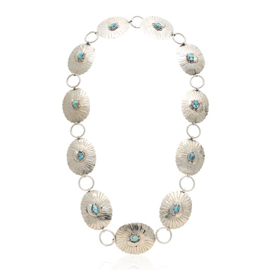 Sterling Link Concho Belt, Jewelry, Belt, Native