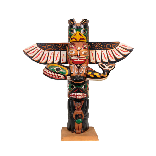 Coast Salish Thunderbird Totem, Native, Carving, Totem Pole
