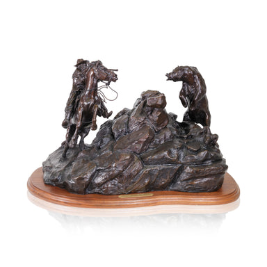 "When Hunters Meet" Bronze by Robert Scriver, Fine Art, Bronze, Limited