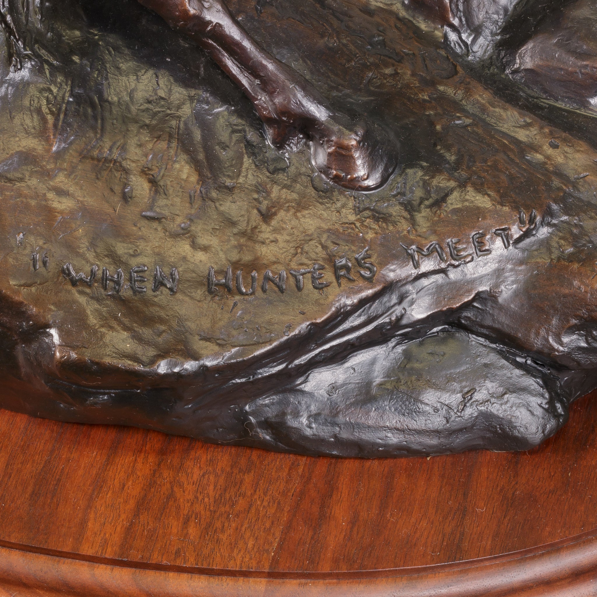 "When Hunters Meet" Bronze by Robert Scriver
