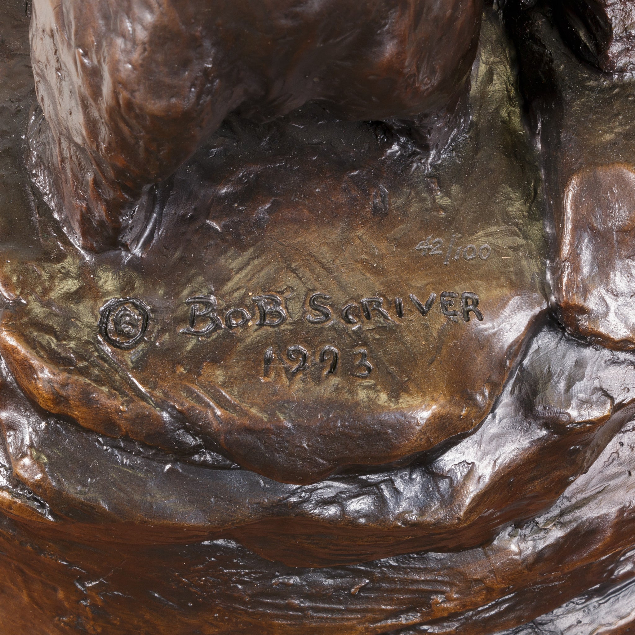 "When Hunters Meet" Bronze by Robert Scriver