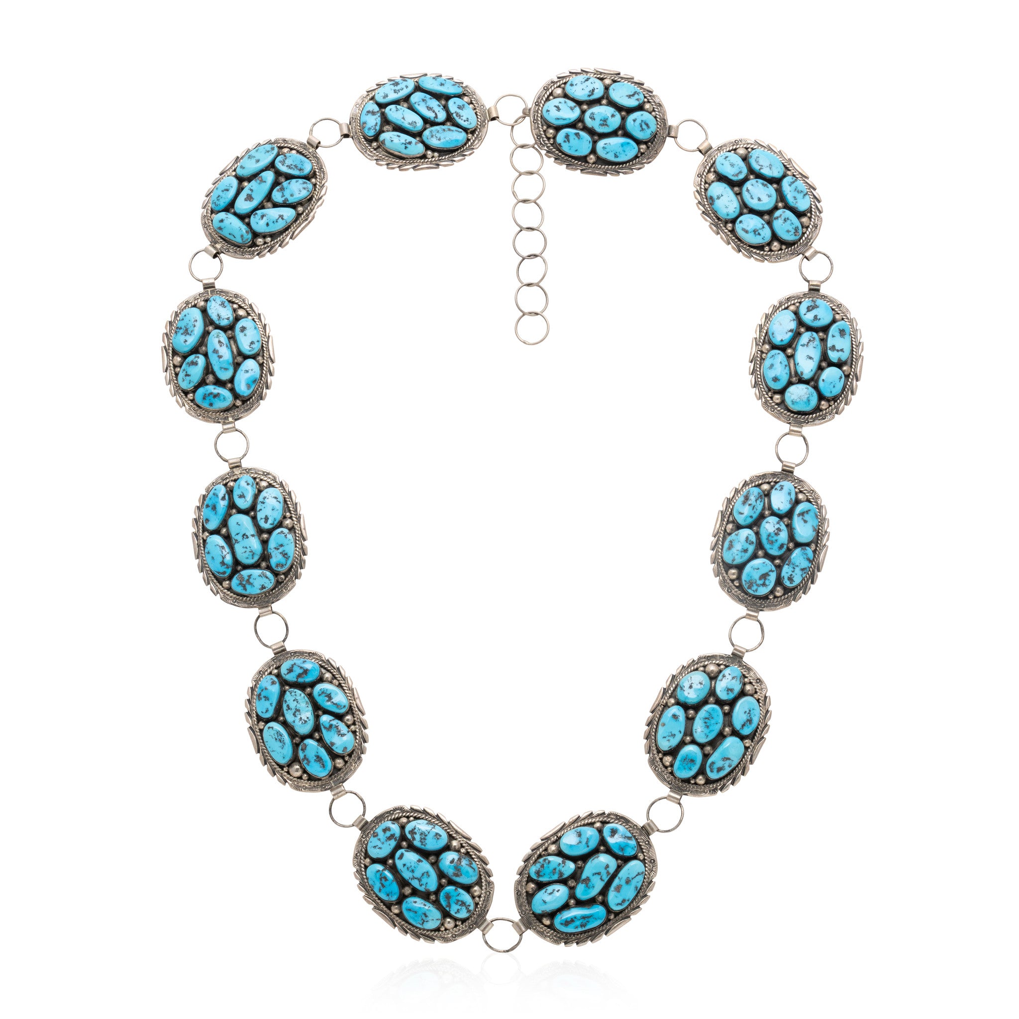 Navajo Sleeping Beauty Link Concho Belt, Jewelry, Belt, Native