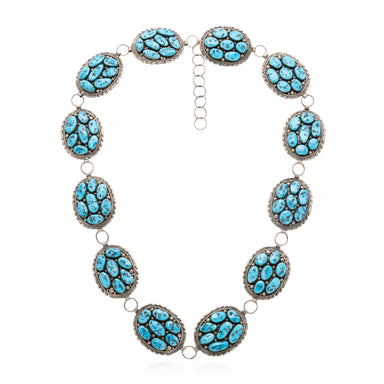 Navajo Sleeping Beauty Link Concho Belt, Jewelry, Belt, Native